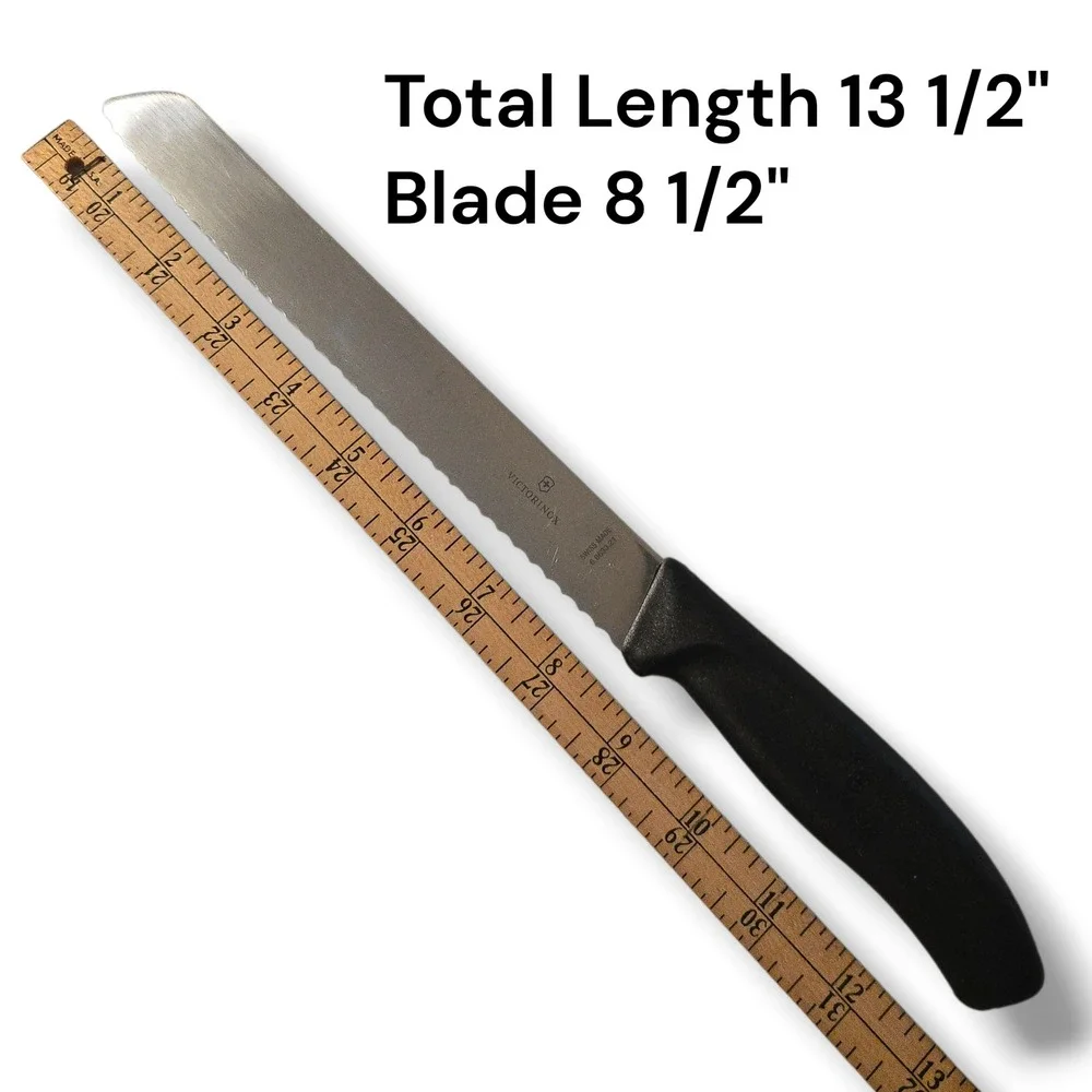 Victorinox Serrated 8 Inch Blade Bread Knife‎ Kitchen Black Swiss Made 6.8633.21